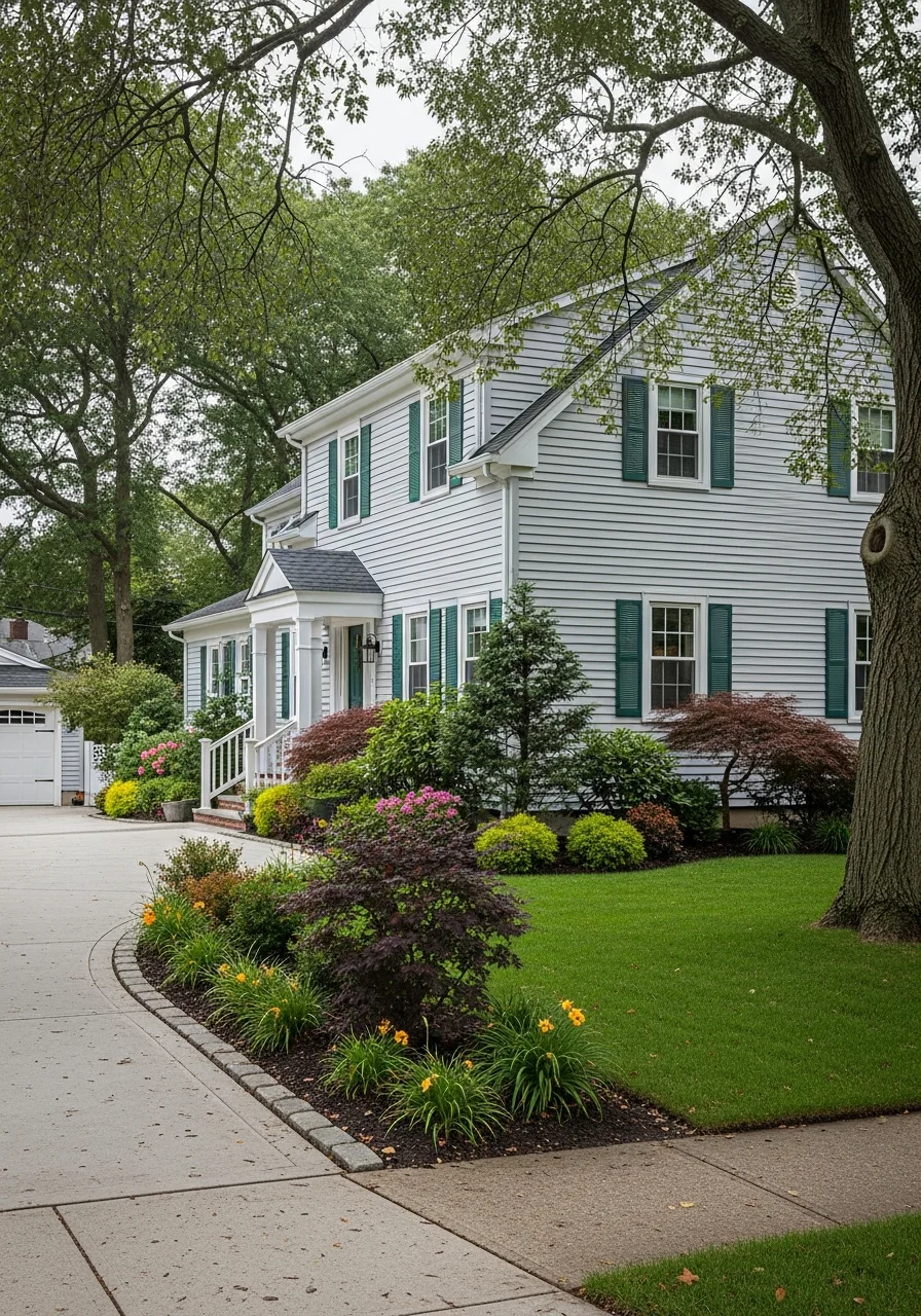 Babylon home exterior showing common property features and yard layout of the area.